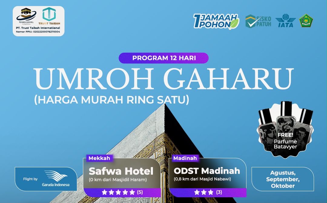 PAKET UMROH GAHARU – 12 HARI