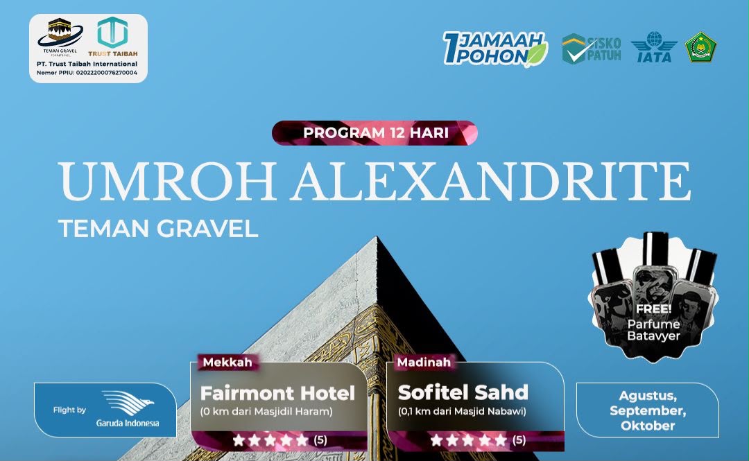 PAKET UMROH ALEXANDRITE – 12 HARI